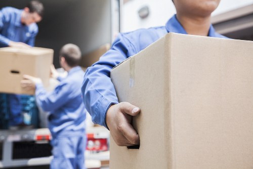 Storage clearance van with clear pricing information for a residential job