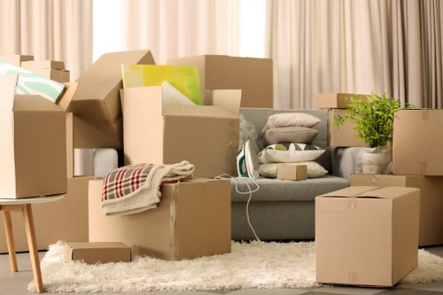 Large furniture items safely arranged in a storage unit in Thehyde